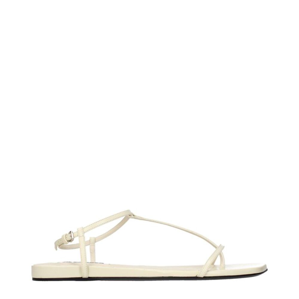 Jil Sander Beige Leather Flip-Flop Women's Sandals